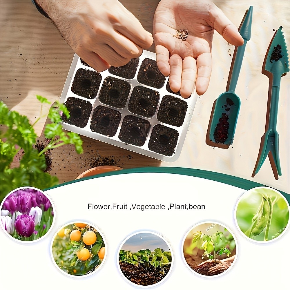 Seed Germination Tray 1-5 Seed Starter Kit with LED Grow Light Propagation Box