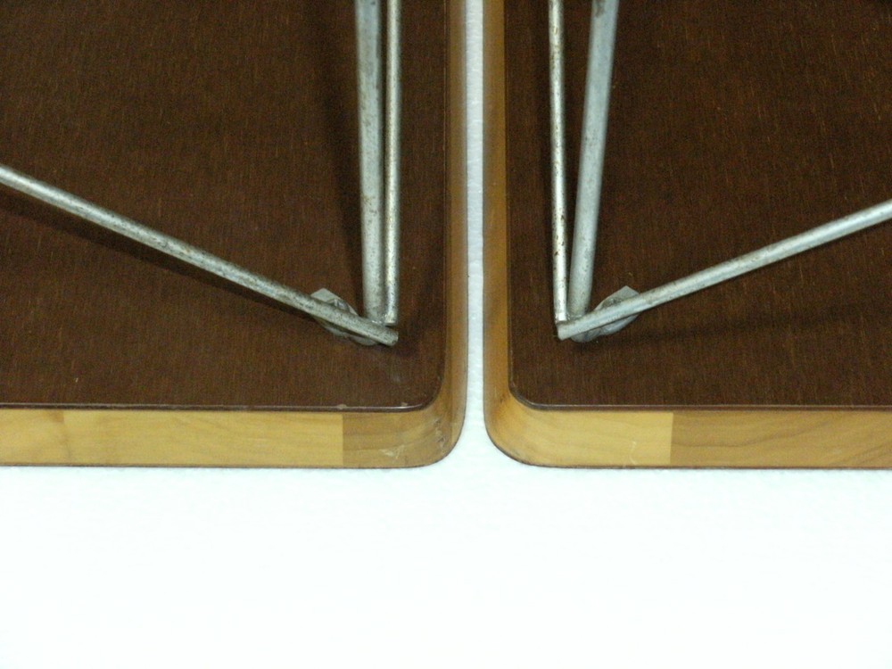 (2) Early Herman Miller Eames Wire Base Low Table's ~ Walnut