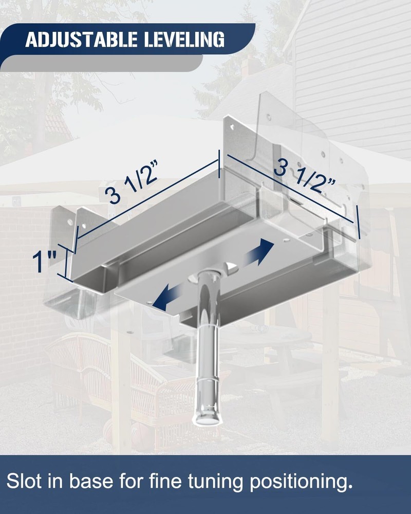 20Pcs 4x4 Concrete Deck Post Anchor Base Adjustable Metal Post Bracket Post Base