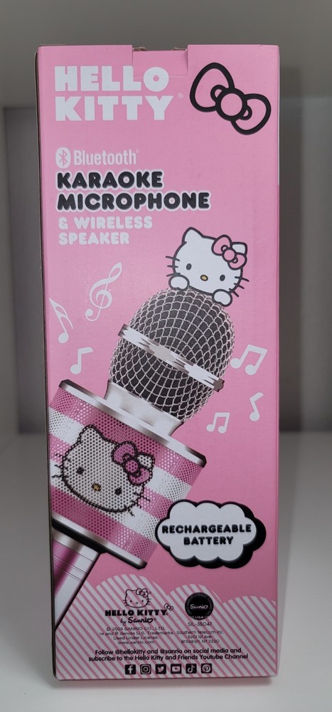 HELLO KITTY BLUETOOTH KARAOKE MICROPHONE AND WIRELESS SPEAKER Pink