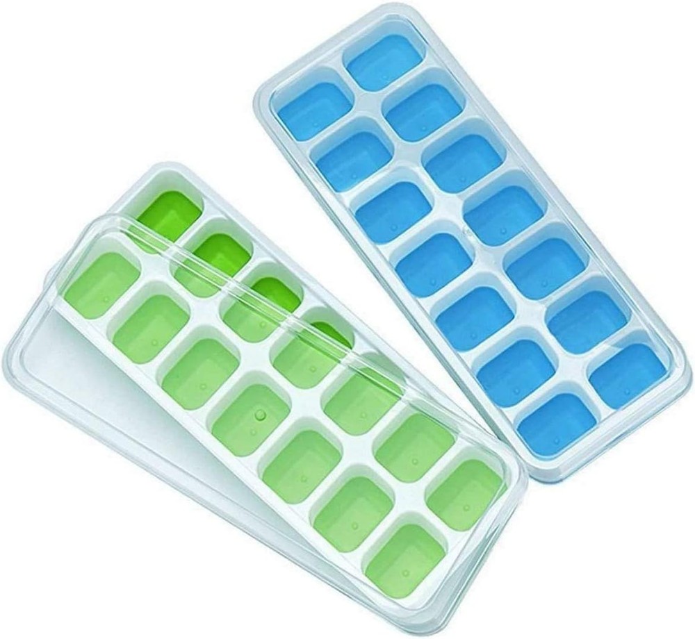 Ice Cube Trays Silicone 14 Easy-Release 2 Pack BPA Free