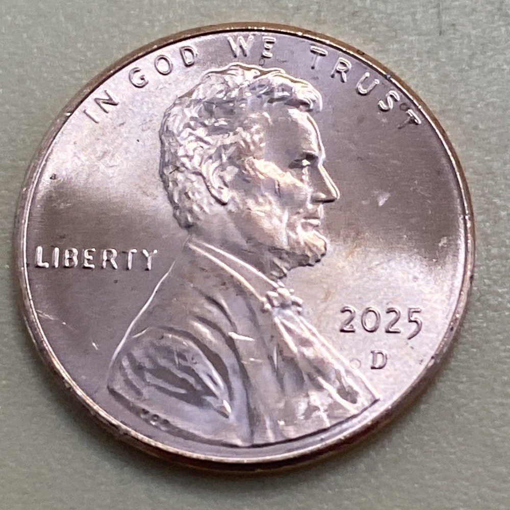 2025 D Die crack Reverse Lincoln cent /Mint Error /( Please read Description