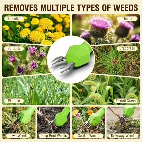 Electric Weed Puller Tool - Stand Up Weeding Tool, Long Handle, 3000+ Weeds, Gar