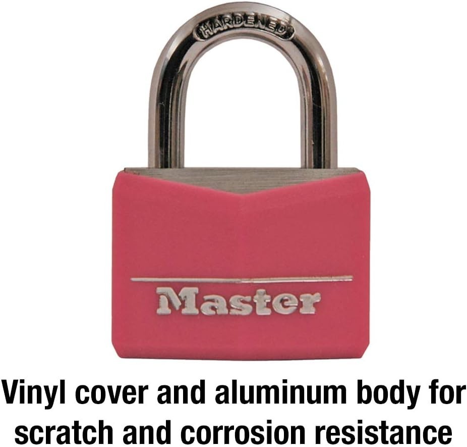 Compact Pink Keyed Padlock for Gym & School Lockers - Enhanced Security Features