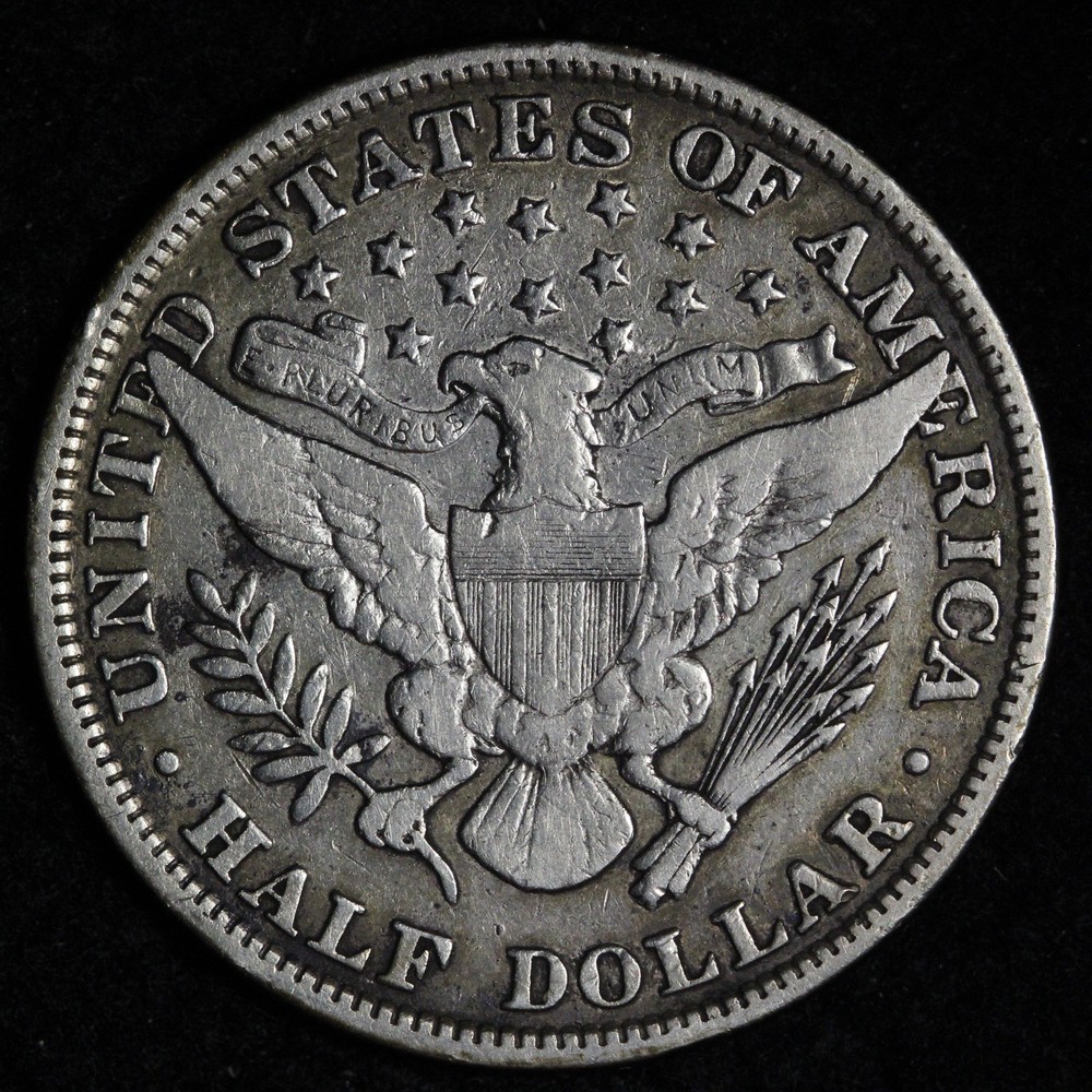 1898 Barber Silver Half Dollar VF E328 AURHO