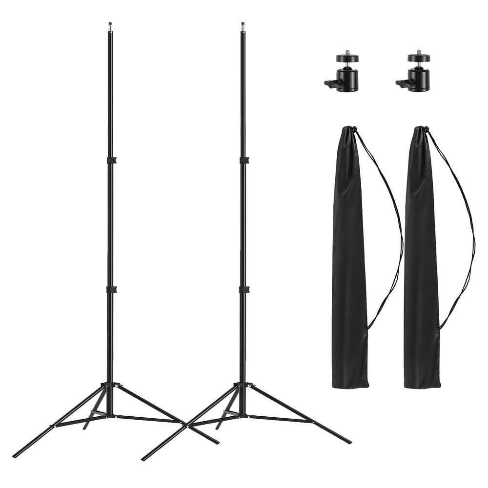 Photography Tripod Stand 2 Pack Adjustable 2.5-7ft | For Camera, Light, Softbox