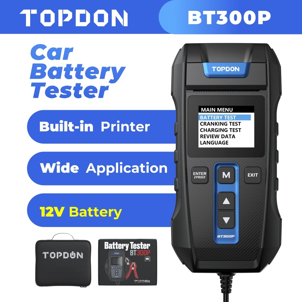 TOPDON 12V Battery Tester Cranking Charging System Battery Analyzer with Printer