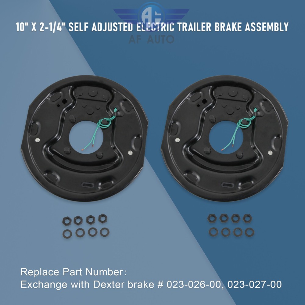 Four Electric Trailer Brake 10"x2-1/4" Self-Adjusting Assembly 3500 lbs