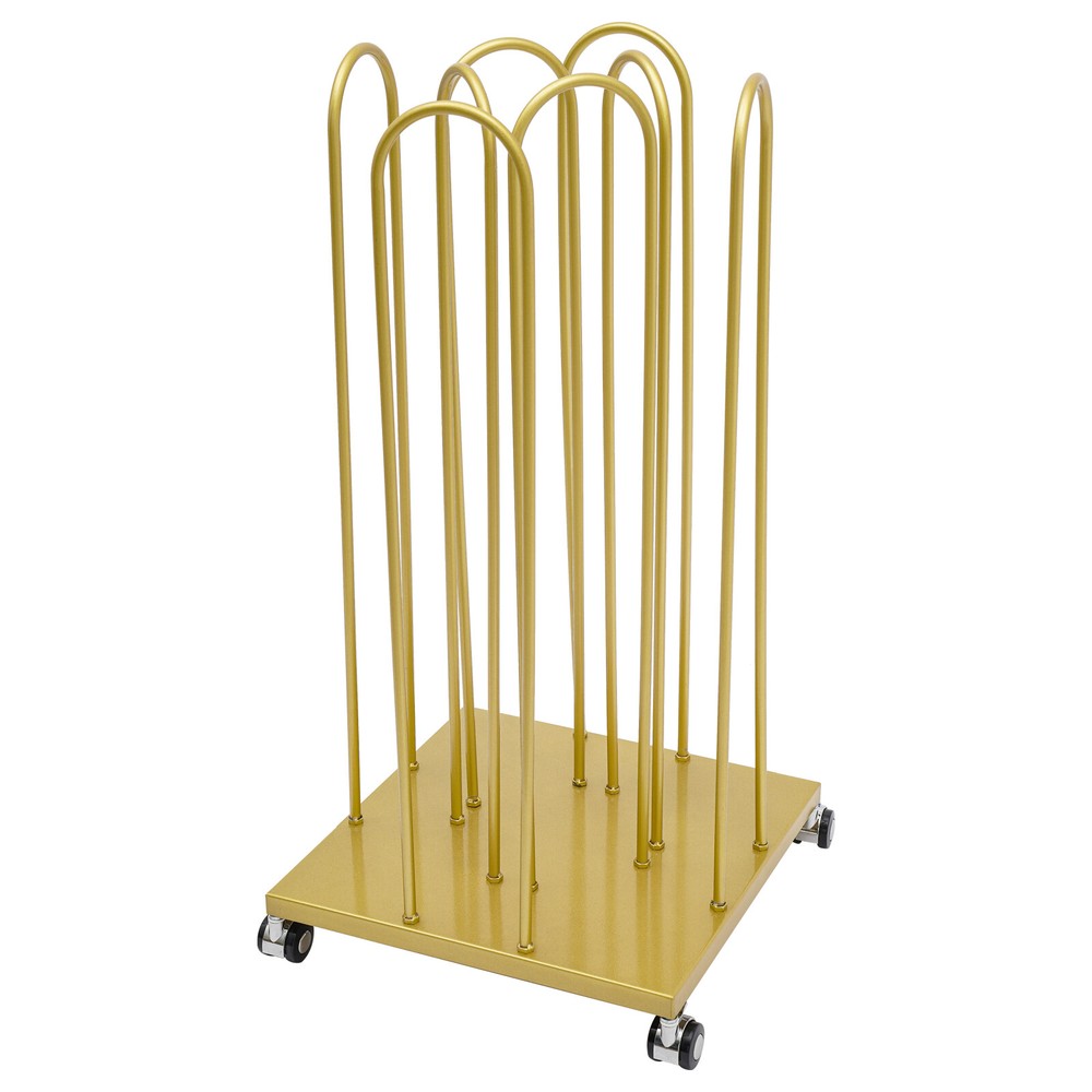 4-in-1 Gold Hanger Organizer Stacker with Wheels for Easy Storage