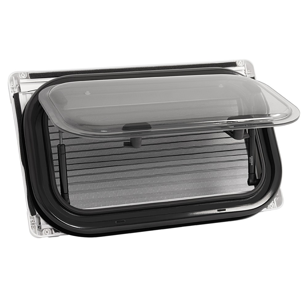 RV Window 20"X12" Aluminum RV Exit Window Glass Push Out Window W/ Blind Screen