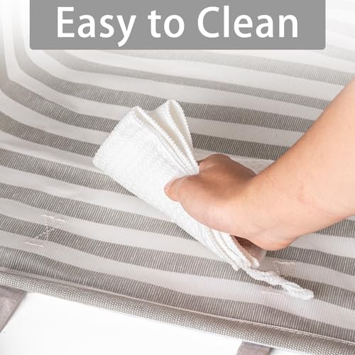 2-Pack Large Laundry Basket,Waterproof Freestanding Laundry 75L Grey