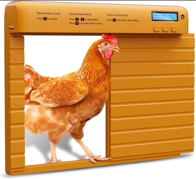 Automatic Chicken Coop Door Opener with Timer & Light Sensor, Battery/Plug