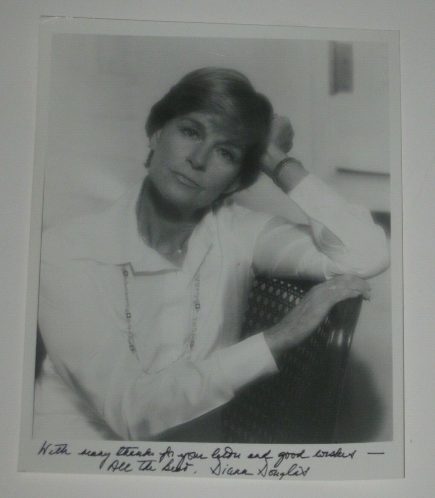 DIANA DOUGLAS SIGNED 8" x 10" AUTOGRAPHED PHOTOGRAPH PERSONALIZED