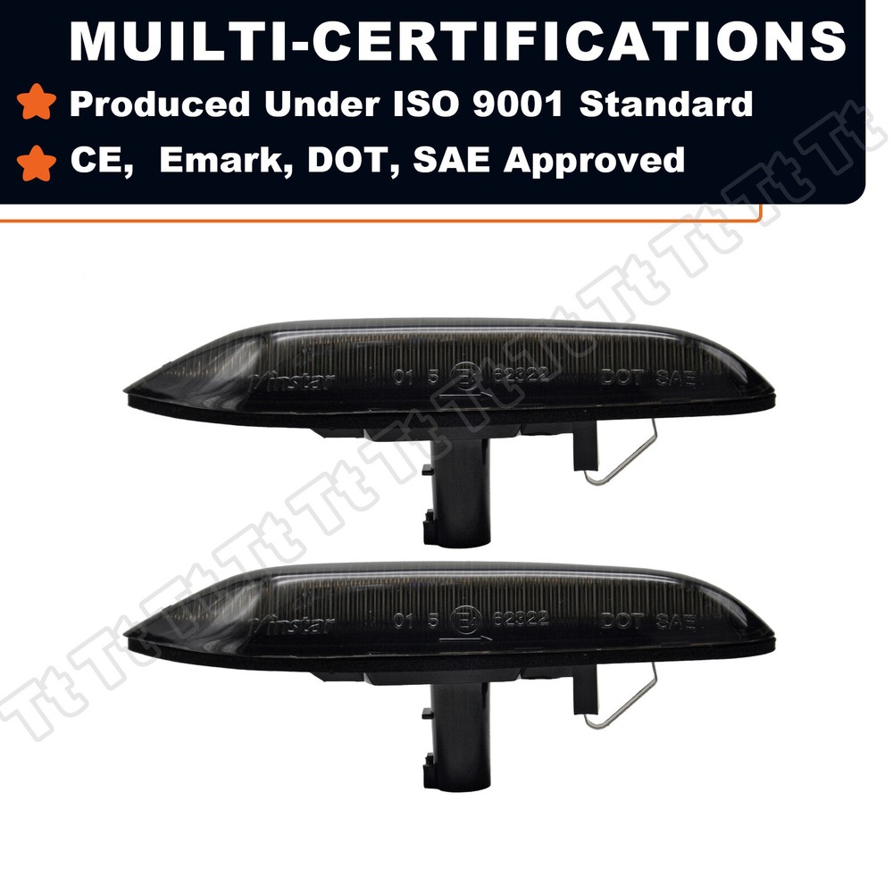 For BMW E60 E61 E82 E88 E90 E91 E92 E93 Sequential Smoked LED Side Marker Light