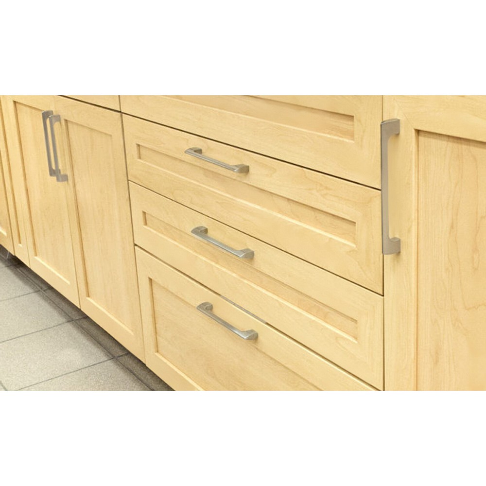 2x Modern Point 7-9/16" Brushed Nickel Kitchen Cabinet Pull Handle P418192BN