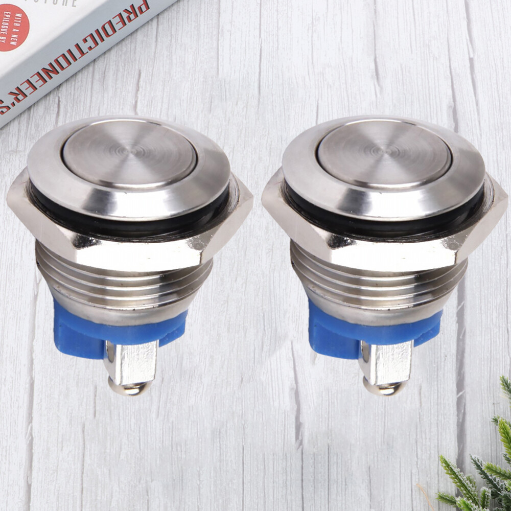 16mm Waterproof Momentary Push Button Switch for Boat Car 2Pcs