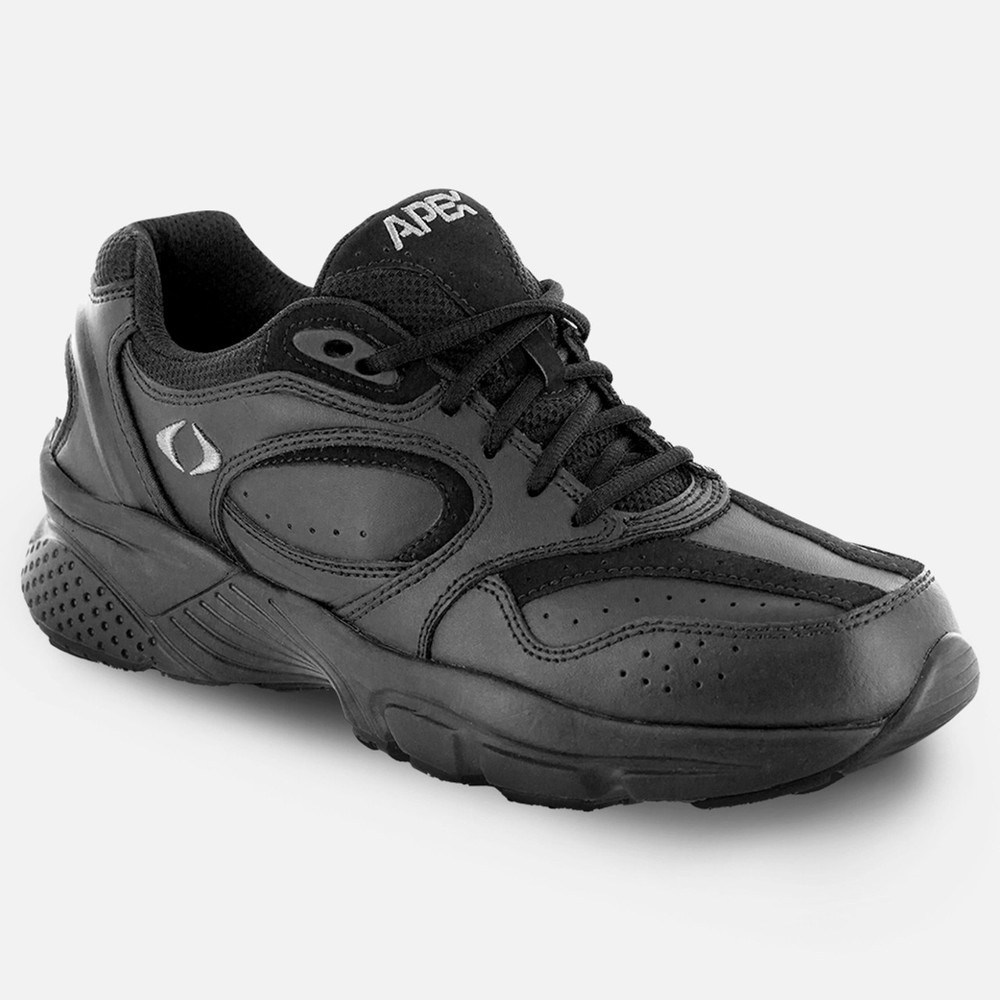 Men's Black Lace Walking Shoes