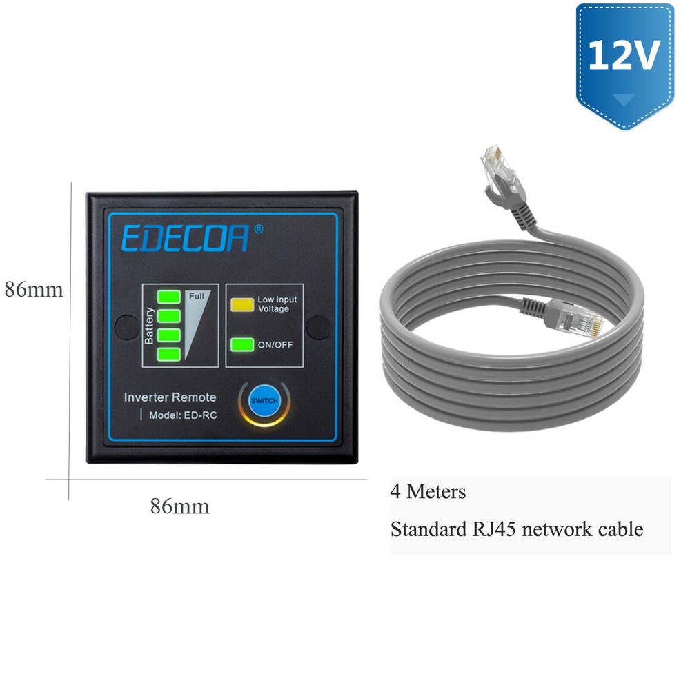 EDECOA Remote controller for 12V inverter ED-RC Remote only 4M
