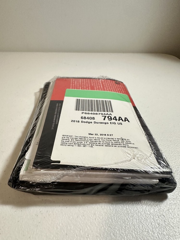 Dodge Durango EIG US Owner's Manual Set 2018
