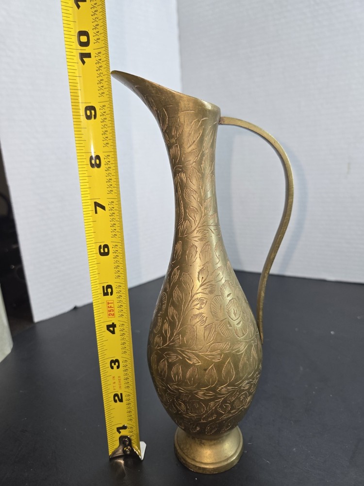 Vintage Etched Pitcher Set Made In India
