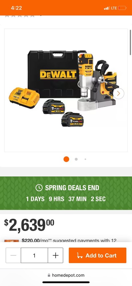 DEWALT MAGNETIC DRILL PRESS
