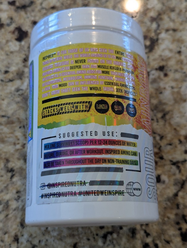 Inspired Nutraceuticals Amino EAA + Hydration Sour Rainbow 30 Servings