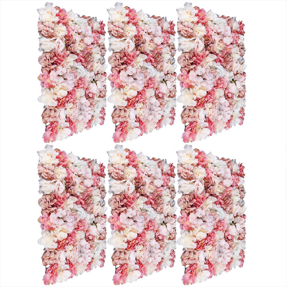 6*Flower Wall Panel Party Artificial Wedding Bouquet Decor Romantic Rose Flower