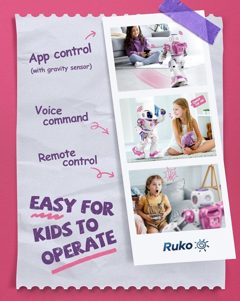Children's 15.8" Programmable Robot - Dance, Music & Learning Fun for Ages 4-9