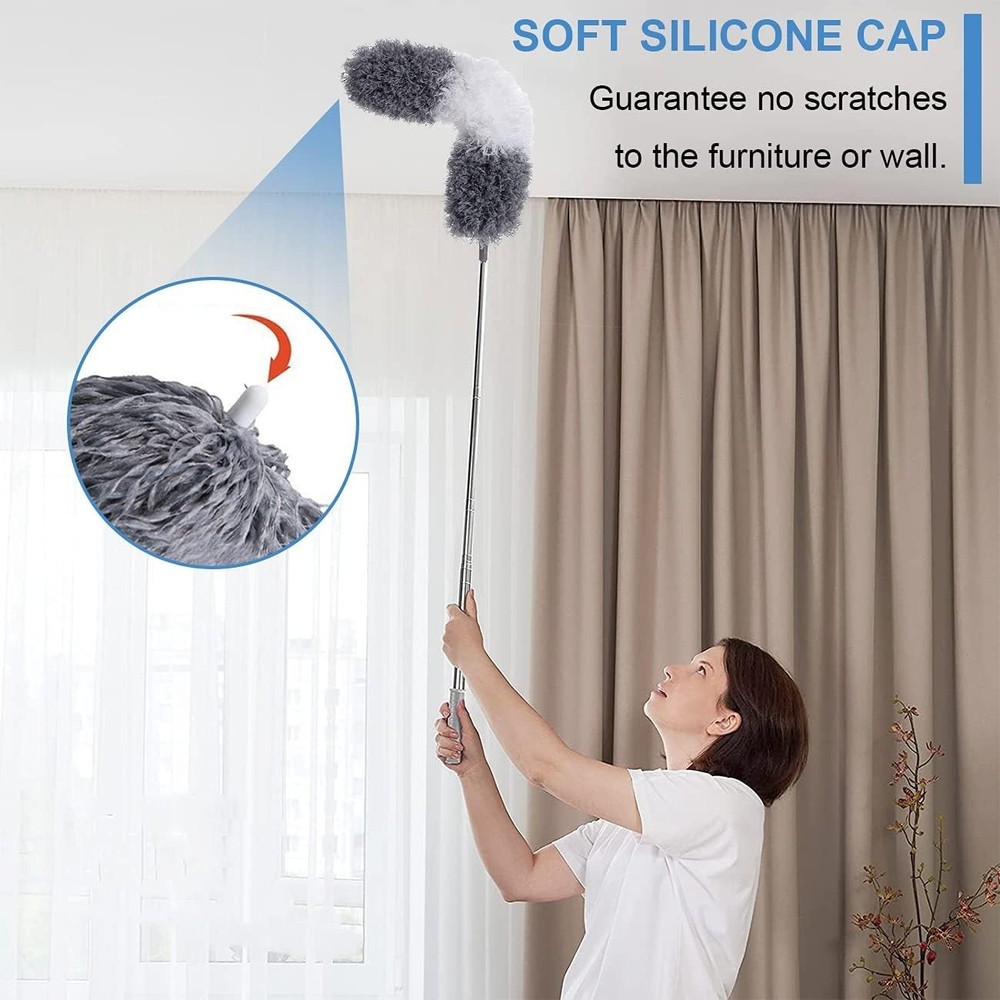 6-Piece Extendable Microfiber Duster Set for Effortless High Ceiling Clean