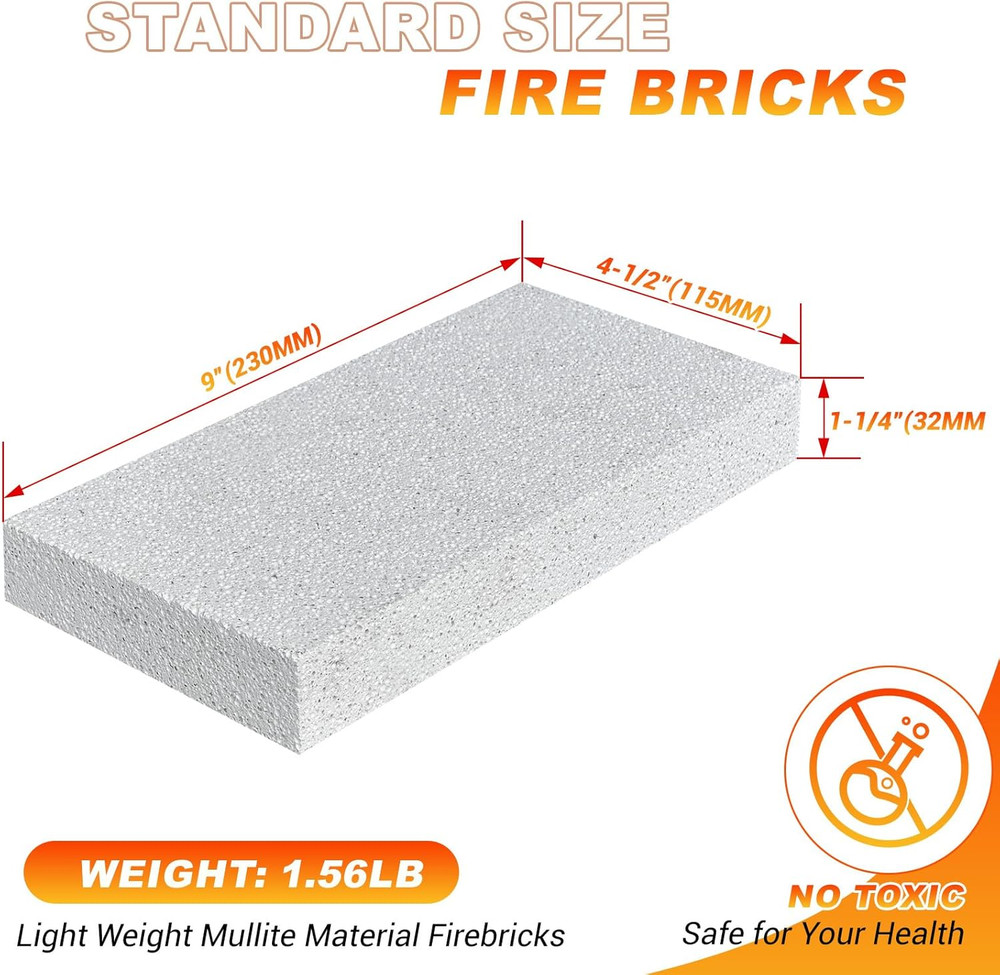Fire Bricks, Woodstove Firebricks, 2400F Light Weight High Temperature Insulated