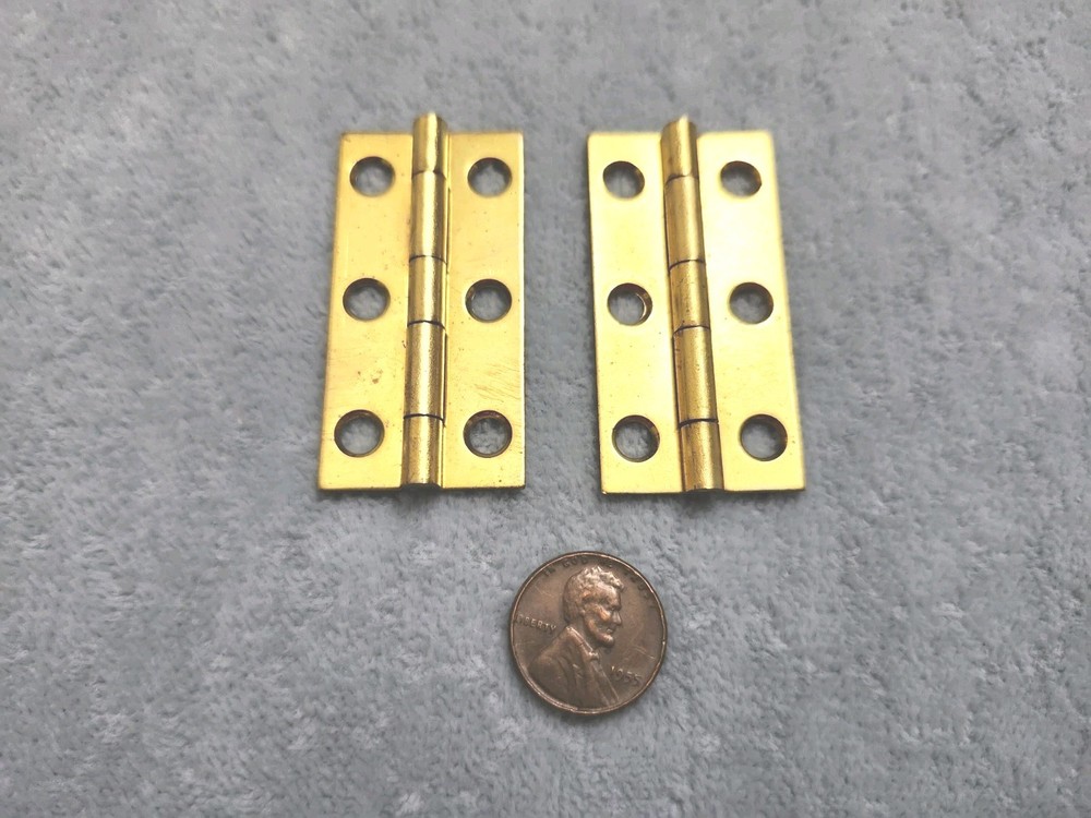 2" x 1" Brass Hinges Tight Pin NOS