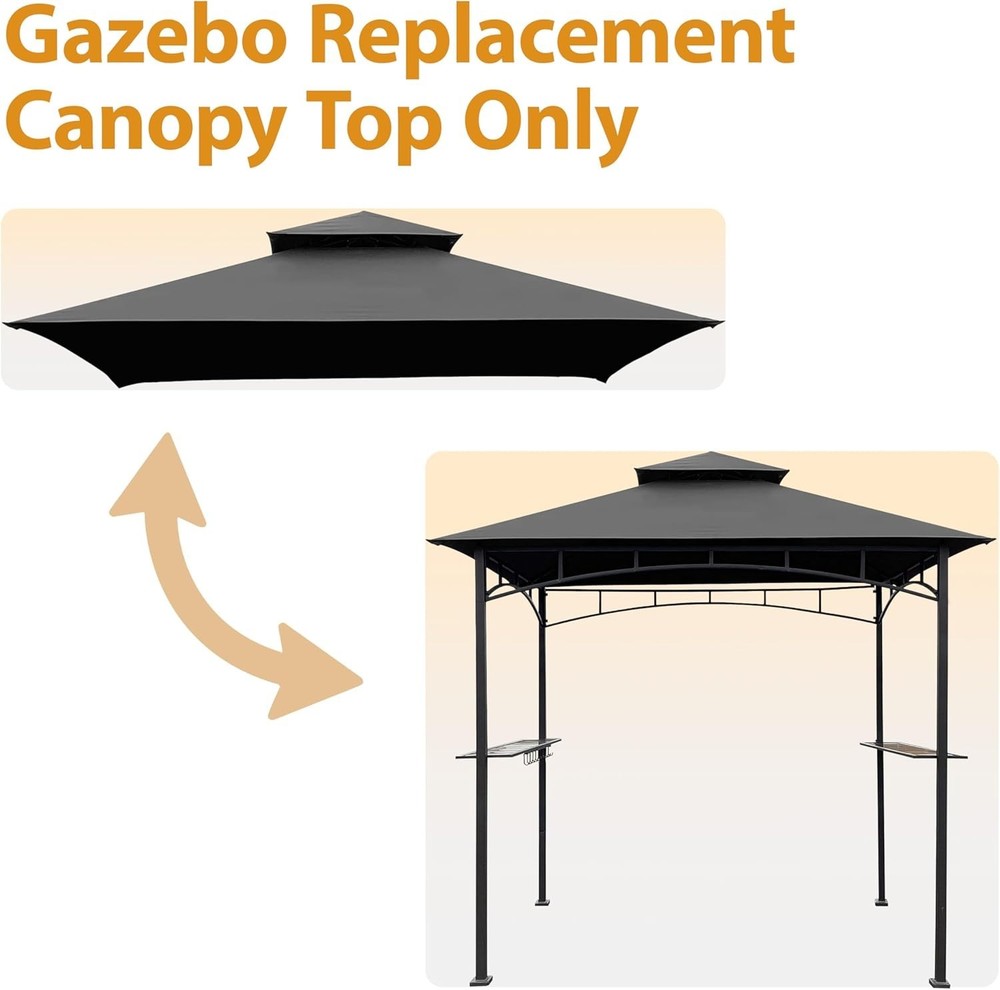 Stylish Gray BBQ Gazebo Canopy with Adjustable Tension and Ventilation Features