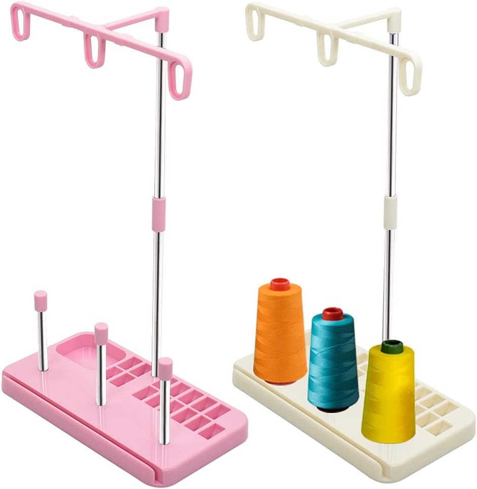2 Pack Thread Holders, Embroidery & Sewing Machine Organizer, 3-Spool Thread ...