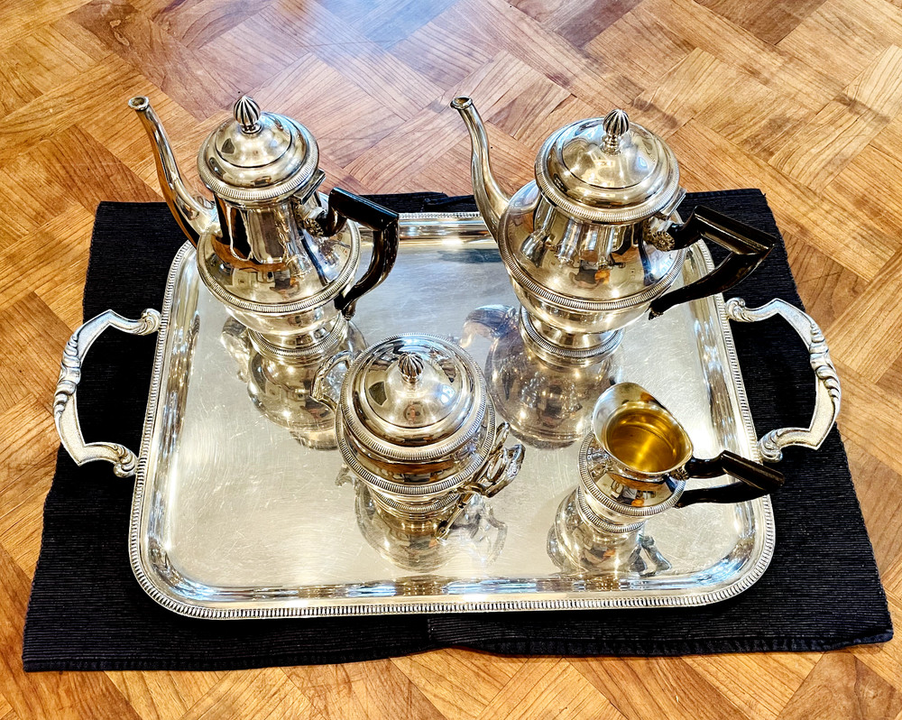 French Antique Silver Coffee and Tea Set