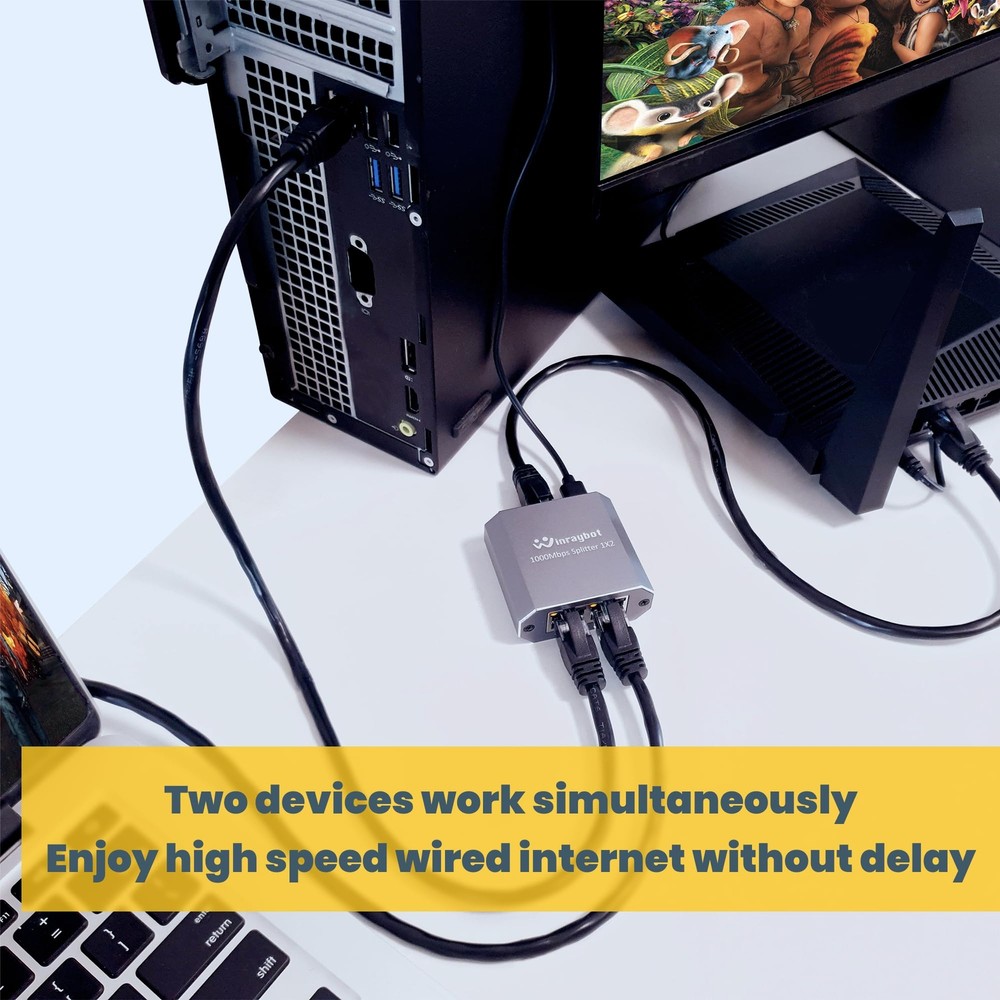 Ethernet splitter 1 to 2Ethernet splitterethernet switch 2 port1000Mbps ether...