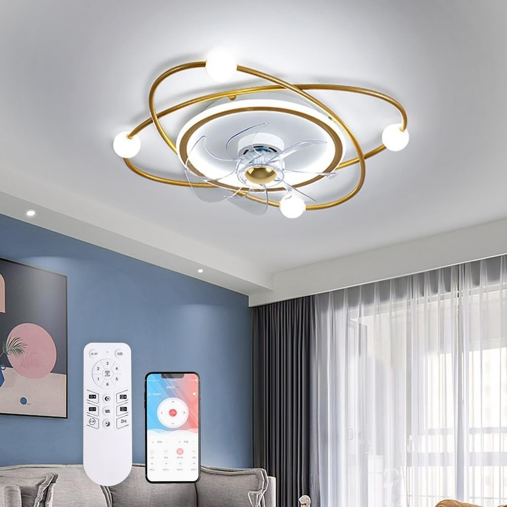 Restaurant Ceiling Fan with Light Smart LED Ceiling Fan Light Timer Function