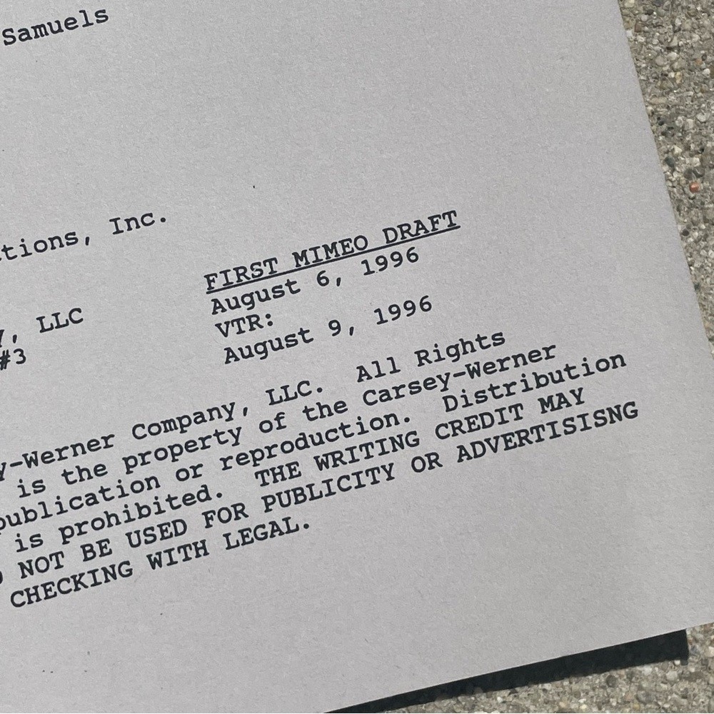 Roseanne Original 1996 Production Used Final Draft Script Goodman Barr Metcalf