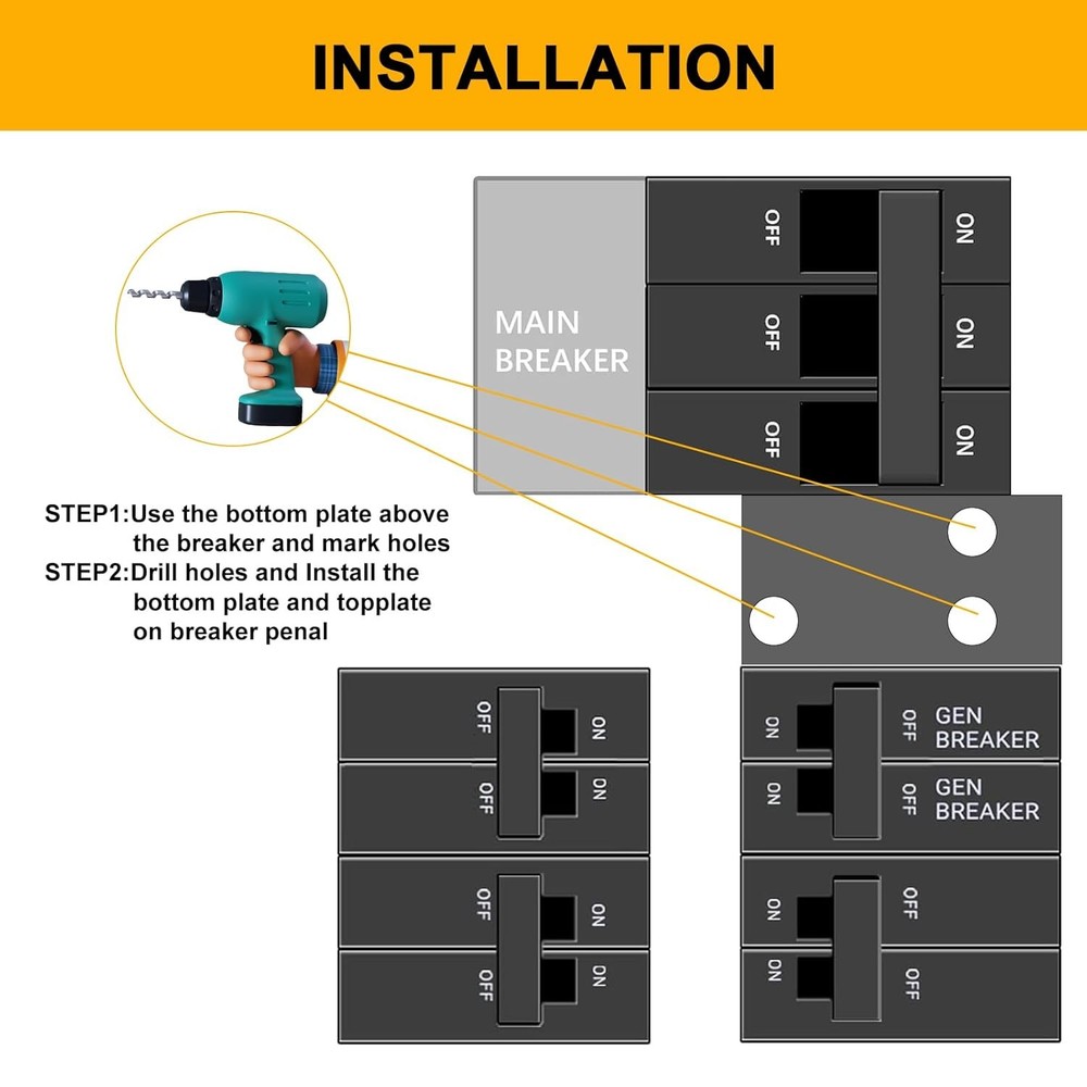 Generator Interlock Kit Compatible with General Electric GE 150 or 200 Amp Panel