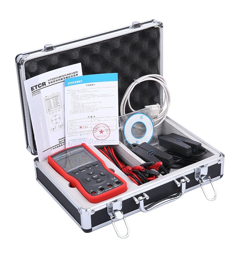 Double Clamp Phase Voltmeter Digital AC Current Voltage Tester 1200 groups Data