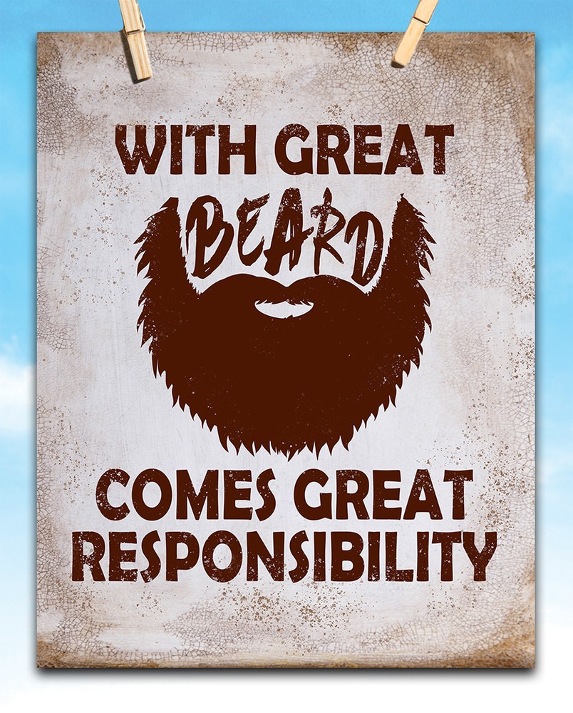 With Great Beard Comes Great Responsibility - 11x14 Unframed Typography Art