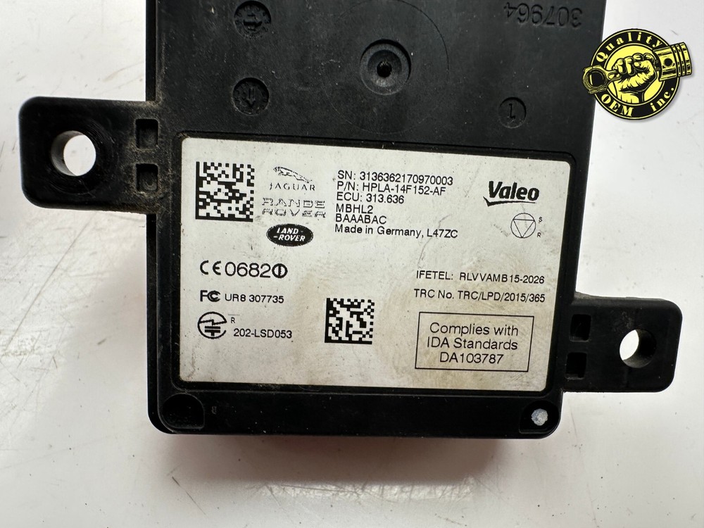 2017-2020 JAGUAR LAND ROVER REAR BLIND SPOT SENSOR CONTROL MODULE HPLA14F152AF