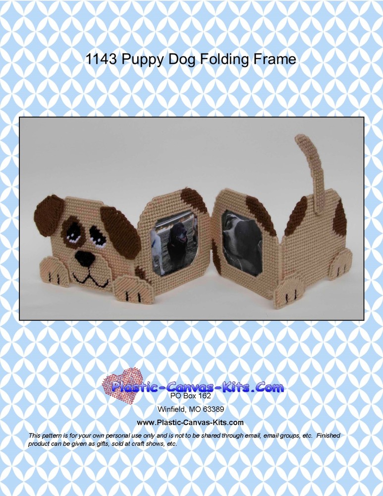 Puppy Dog Folding Frame-Plastic Canvas Pattern or Kit