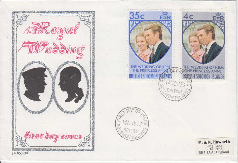 British Solomon Islands 1973 Royal Wedding Set FDC