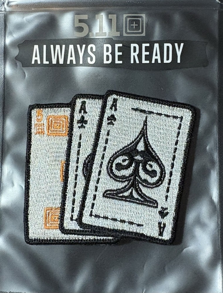 5.11 TACTICAL *** PAIR OF ACES *** (Black Version) MORALE PATCH ~ AWESOME !!!