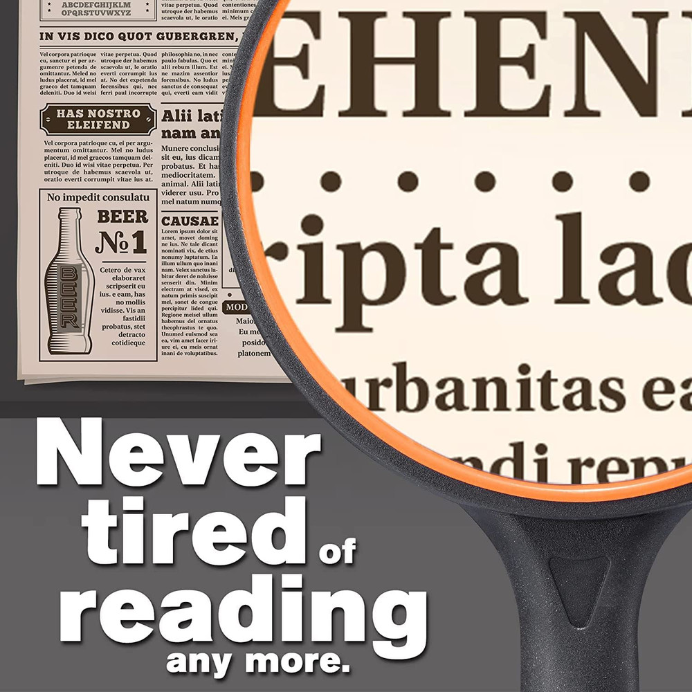 Magnifying Glass 10X Handheld Reading Magnifier with Cleaning
