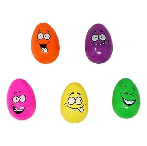 Funny Faces Plastic Egg Bundle - 15 Eggs, 6 Stamps, Bonus Stickers Easter Party