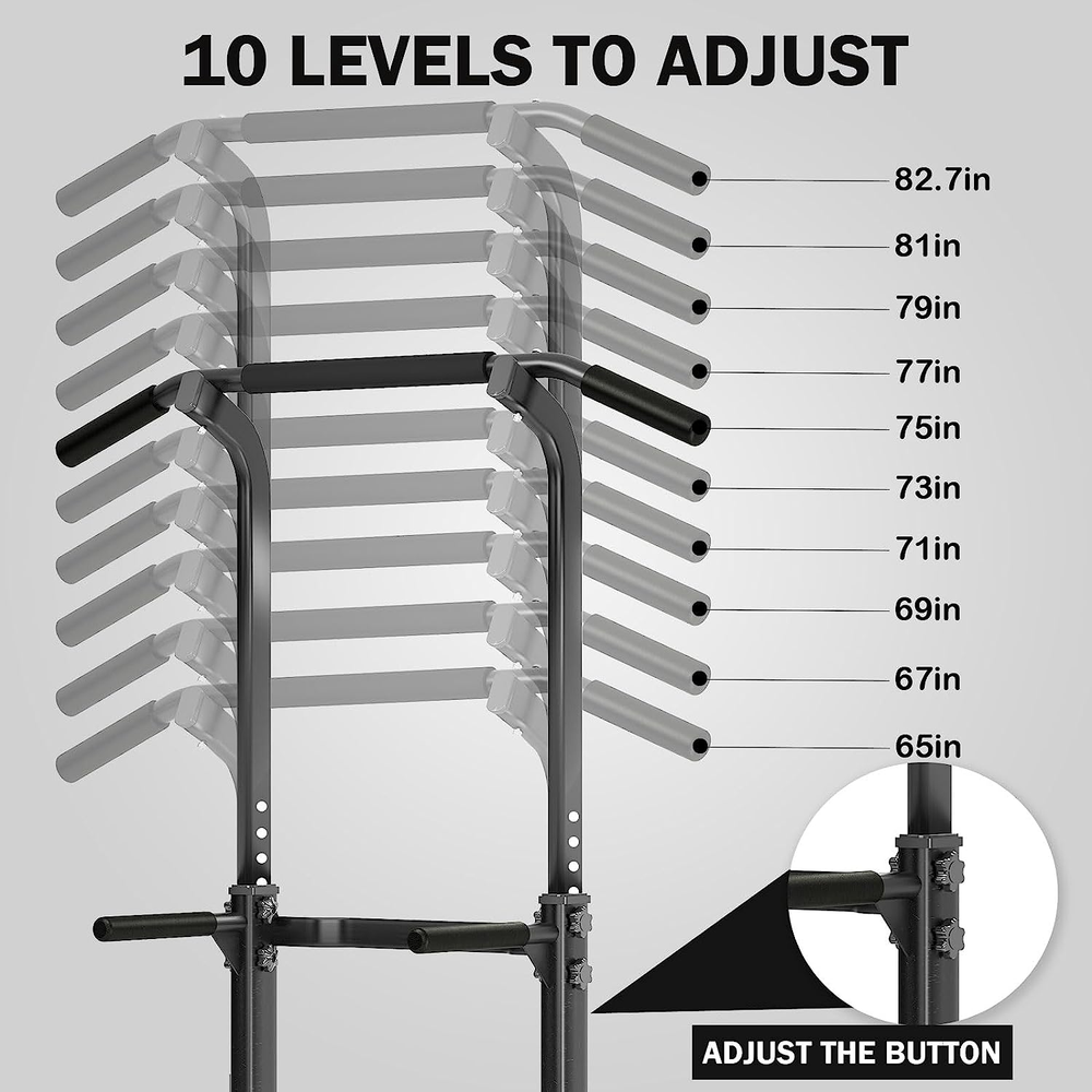 Power Tower Pull Up Bar Multi-Function Strength Training Fitness Workout Station