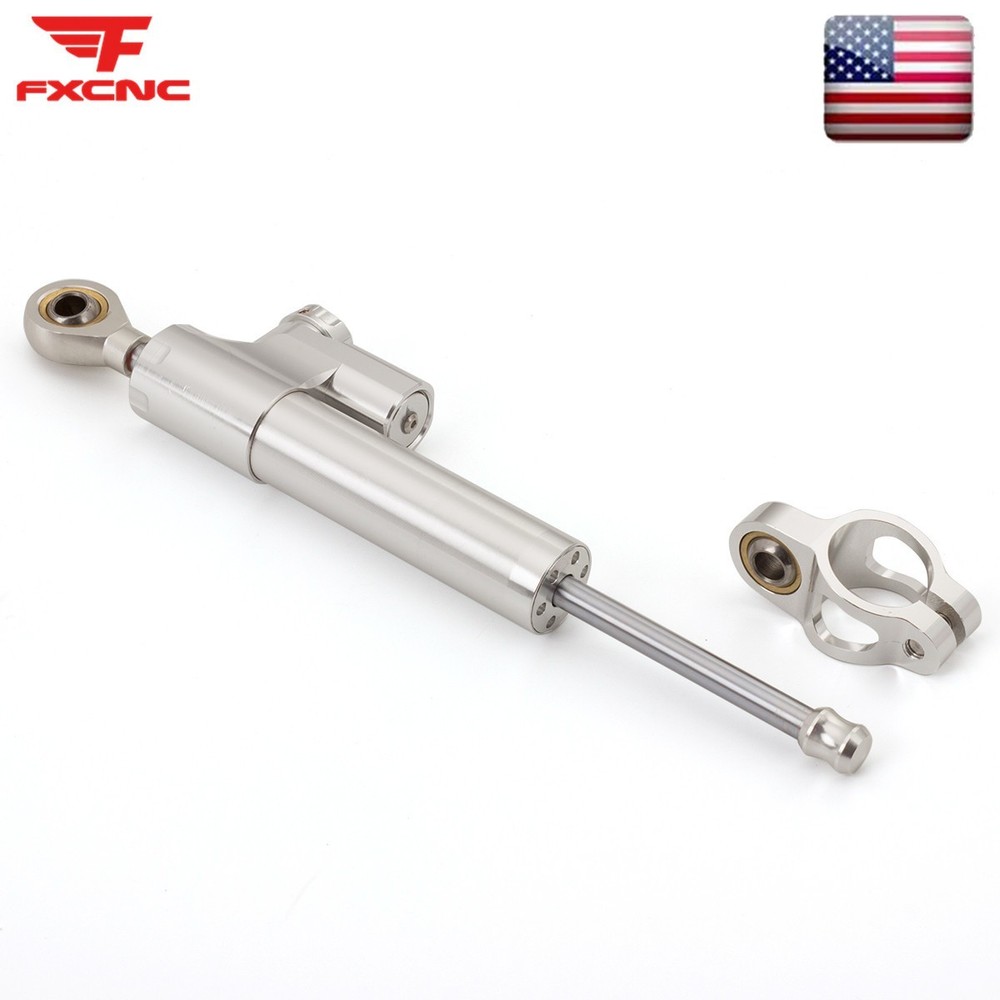 CNC Adjustable Motorcycle Steering Damper Stabilizer Linear Control Universal US