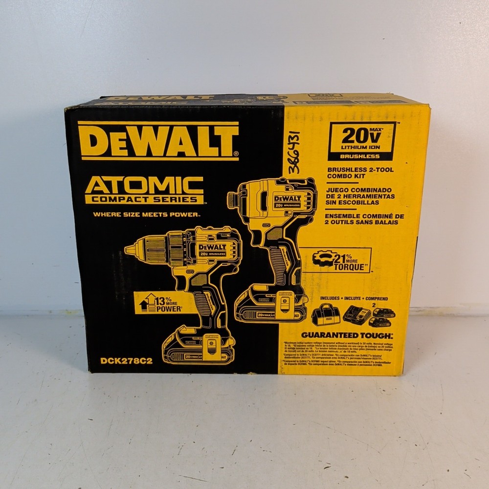 DeWALT DCK278C2 ATOMIC™ 20V MAX 2-Tool Cordless Combo Kit