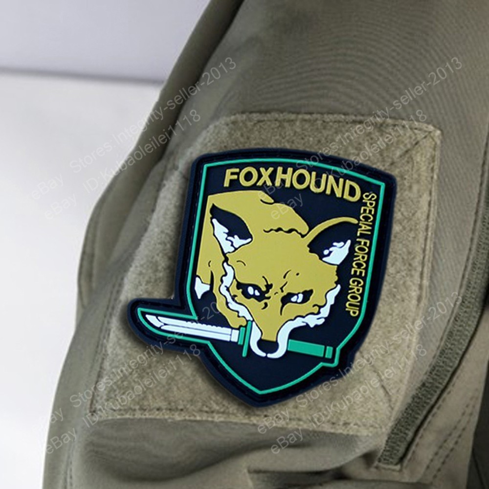 3D Pvc FOX HOUND Metal Gear Solid Specia Force Group Rubber Hook Loop Patch